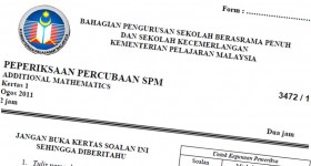 Koleksi Soalan Percubaan SPM Negeri 2011
